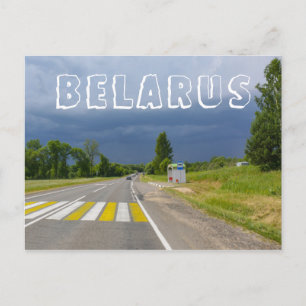 Carte Postale Nature Stormy Paysage Décor Route Biélorussie