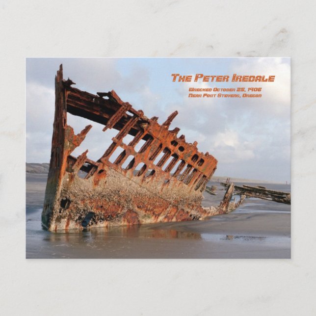 Carte Postale Naufrage de Peter Iredale, fort Stevens, courrier (Devant)