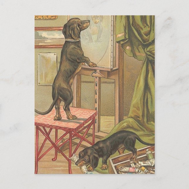 Carte postale Naughty Dachshunds (Devant)
