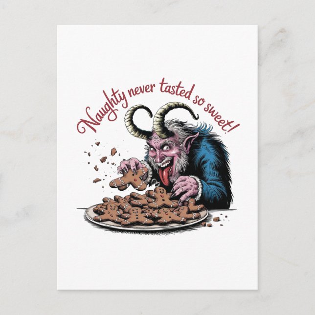 Carte Postale Naughty Krampus Design de Noël (Devant)