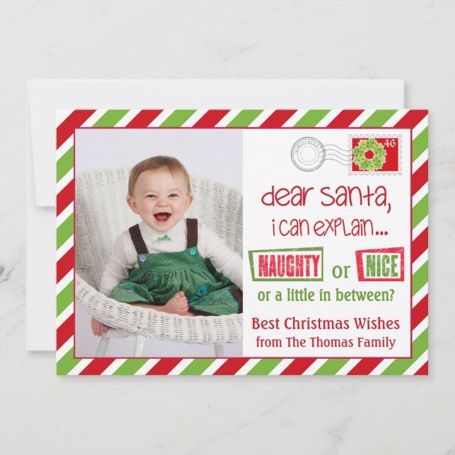 Carte postale Naughty or Nice Christmas 5x7 (Devant)