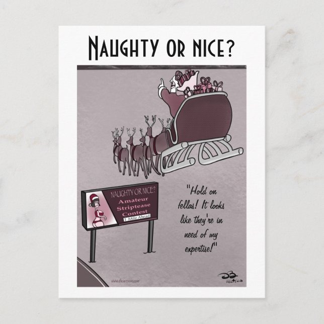 Carte postale Naughty ou Nice Holiday (Devant)