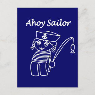 Carte Postale Nautical Sailor Girl