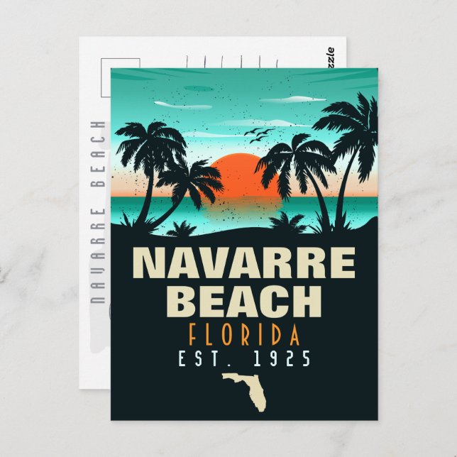 Carte Postale Navarre Beach Floride Retro Sunset Souvenirs (Devant / Derrière)
