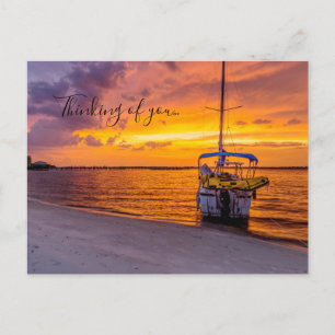 Carte Postale Navarre Floride Coucher de soleil de feu Penser à 