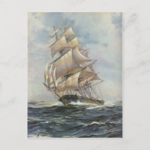 Carte Postale Navire Ancien à Voile