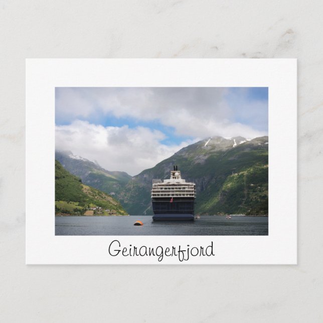 Carte Postale Navire de croisière en Geirangerfjord Norvège cart (Devant)