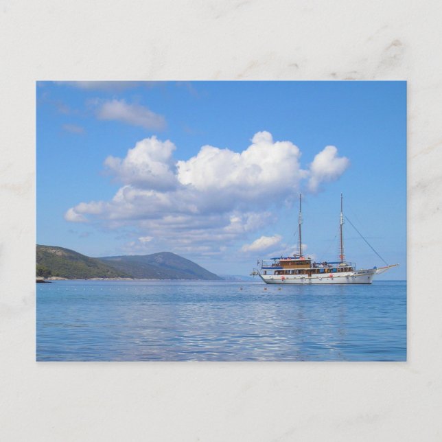 Carte Postale Navire sur la côte de Hvar, Croatie (Devant)