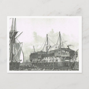 Carte Postale Navire utilisé comme coque de prison 1800