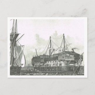 Carte Postale Navire utilisé comme coque de prison 1800