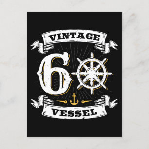 Carte Postale Navire vintage 60e anniversaire voile nautique