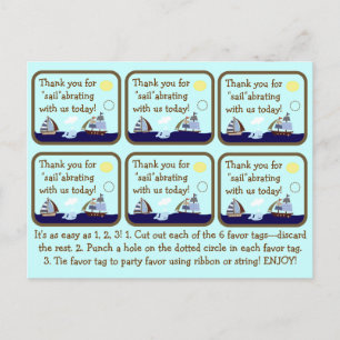 Carte Postale Navires Ahoy Mate Baby shower Favoriser les étique