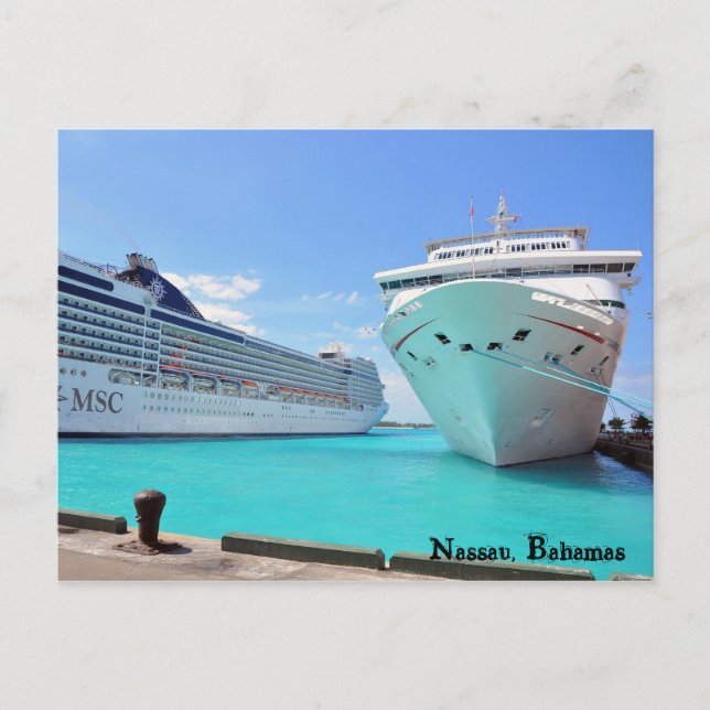 Carte Postale Navires de croisière dans le port (Devant)