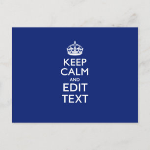 Carte Postale Navy Blue Restez Calme Et Ayez Votre Texte