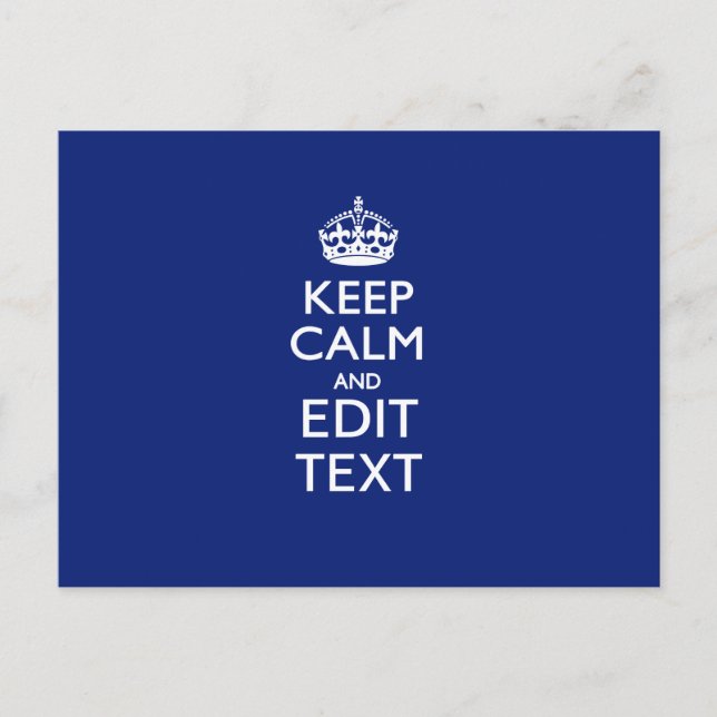 Carte Postale Navy Blue Restez Calme Et Ayez Votre Texte (Devant)