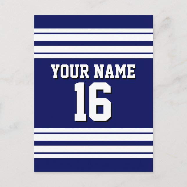 Carte Postale Navy Blue White Team (Devant)