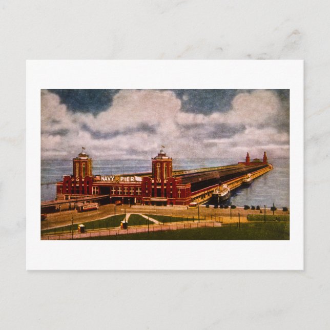 Carte Postale Navy Pier, Chicago, Illinois (vers 1916-1930) (Devant)