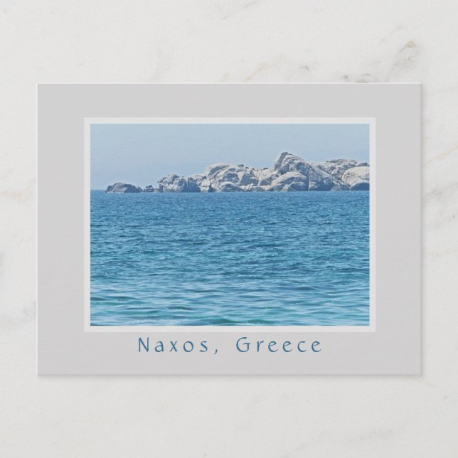 CARTE POSTALE NAXOS, GRÈCE/LIGNE DE ROCHERS DANS LA MER (Devant)