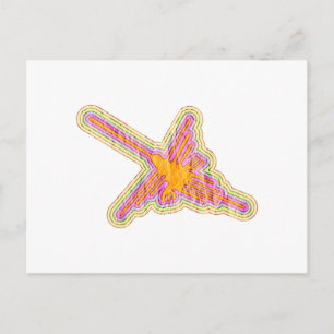 Carte Postale Nazca Lignes Colibri Avec Effet Papier Rincé