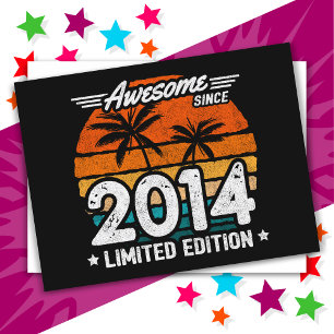 Carte Postale Né 2014 Limited Edition Retro Awesome depuis 2014