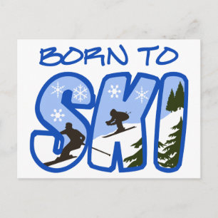 Carte Postale Né à Ski