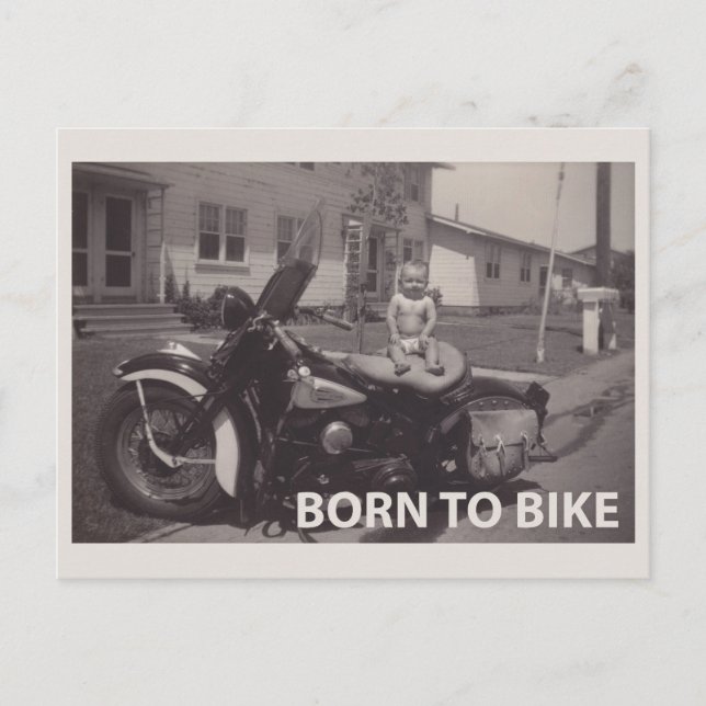 Carte Postale né à vélo (Devant)