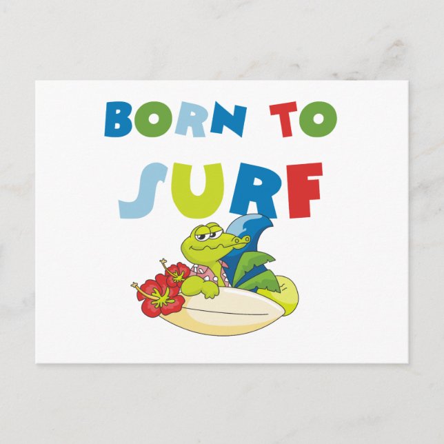 Carte Postale Né au Surf T-shirts et cadeaux (Devant)