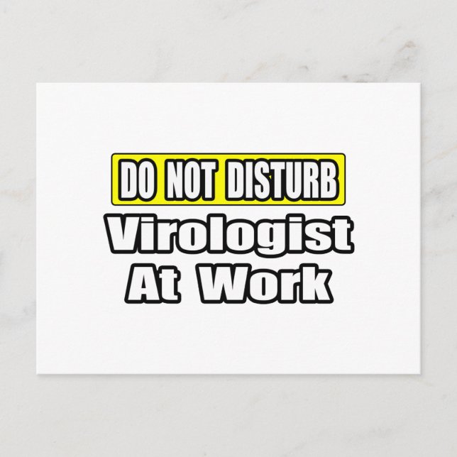 Carte Postale Ne Dérangez Pas...Virologiste Au Travail (Devant)