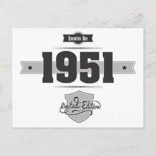 Carte Postale Né en 1951 (Dark&Lightgrey)