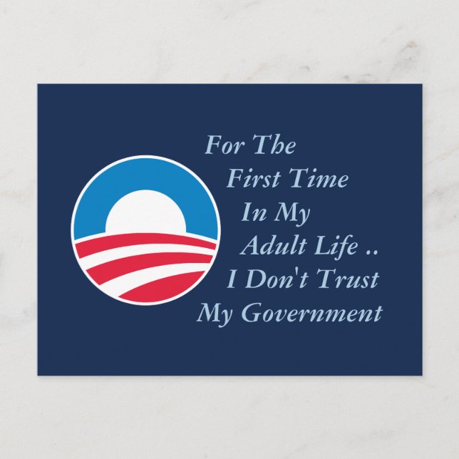 Carte Postale Ne faites pas confiance au gouvernement (Devant)