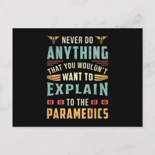 Carte Postale Ne jamais faire quelque chose Ambulance paramédica