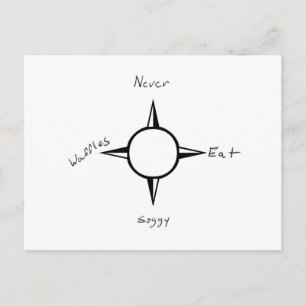 Carte Postale Ne jamais manger des gaufres à la soie - Compass