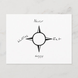 Carte Postale Ne jamais manger des gaufres à la soie - Compass