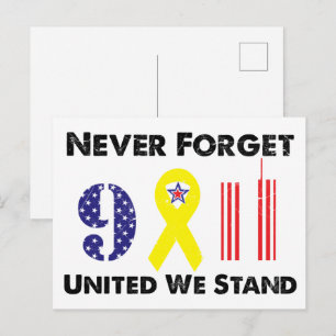 Carte Postale Ne jamais oublier le 9 11 Unis nous sommes debout