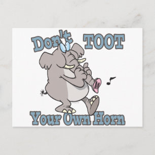 Carte Postale ne jetez pas votre propre dessin animé d'éléphant 