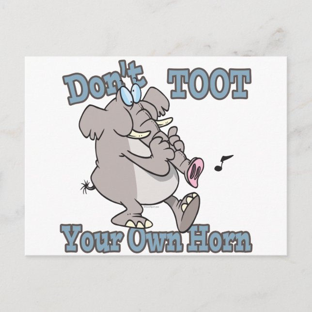Carte Postale ne jetez pas votre propre dessin animé d'éléphant  (Devant)