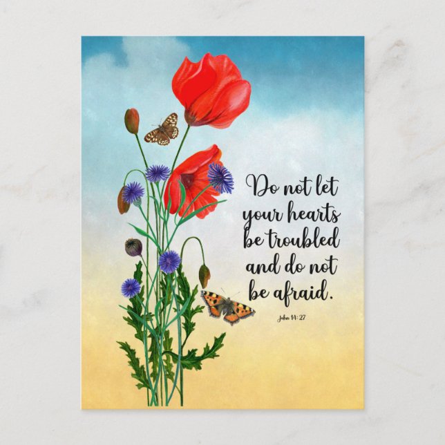 Carte Postale Ne laissez pas votre coeur troublé (Devant)