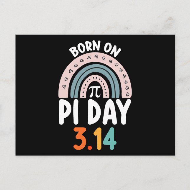 Carte Postale Né Le Jour Du Pi Anniversaire Math Funny (Devant)