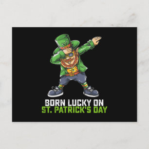 Carte Postale Né Lucky Sur St Patrick's Day Dabbing Birthday