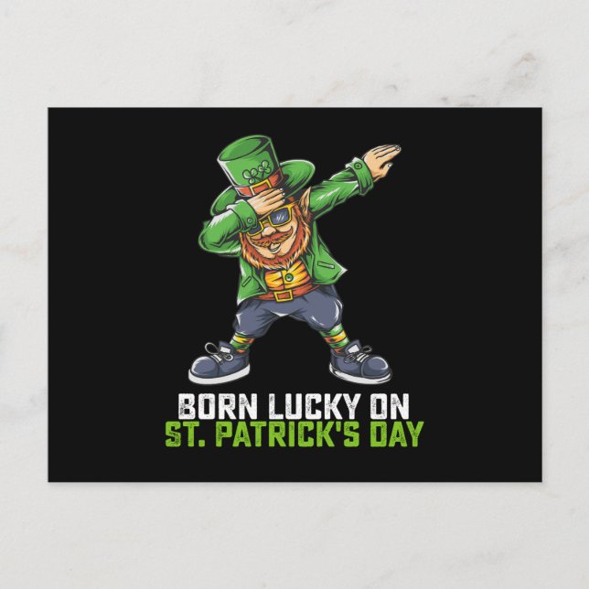 Carte Postale Né Lucky Sur St Patrick's Day Dabbing Birthday (Devant)