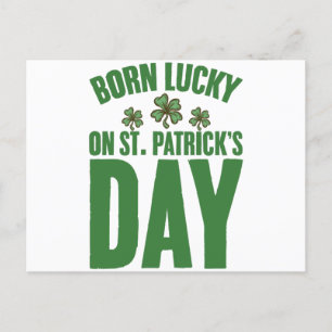 Carte Postale Né Lucky sur St Patrick's Day Irlandais Anniversai
