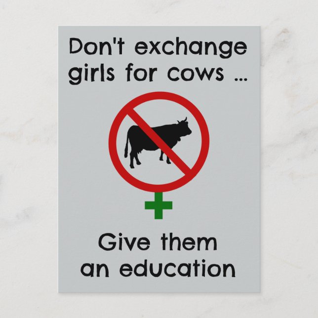 Carte Postale Ne pas échanger des filles contre des vaches (Devant)