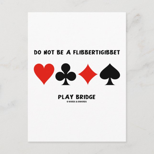 Carte Postale Ne Pas Être Un Pont De Jeu Flibbertigibbet (Devant)
