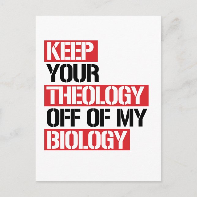 Carte Postale Ne pas faire de la théologie ma biologie (Devant)
