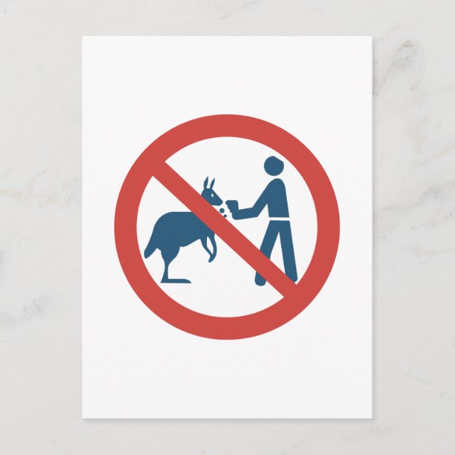 Carte Postale Ne pas nourrir le panneau Kangaroos, Australie (Devant)