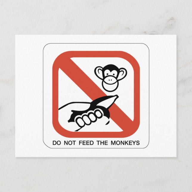Carte Postale Ne Pas Nourrir Le Singe I (Devant)
