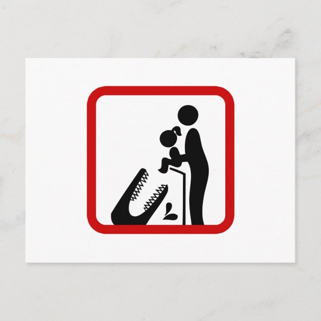 Carte Postale Ne pas nourrir sa fille au Zoo du Crocodile (Devant)