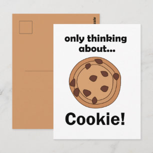 Carte Postale Ne pense qu'aux cookies Citation drôle de nourritu