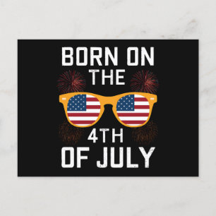 Carte Postale Né Sur Les Lunettes De Soleil D'Anniversaire 4 jui