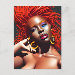 Carte Postale Ne touchez pas mes cheveux Black Melanin Afro Quee